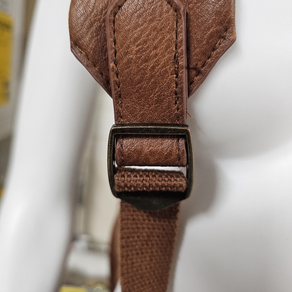 Universal Thread Brown Rucksack Style Faux Leather Flap Closure Backpack - Picture 7 of 12